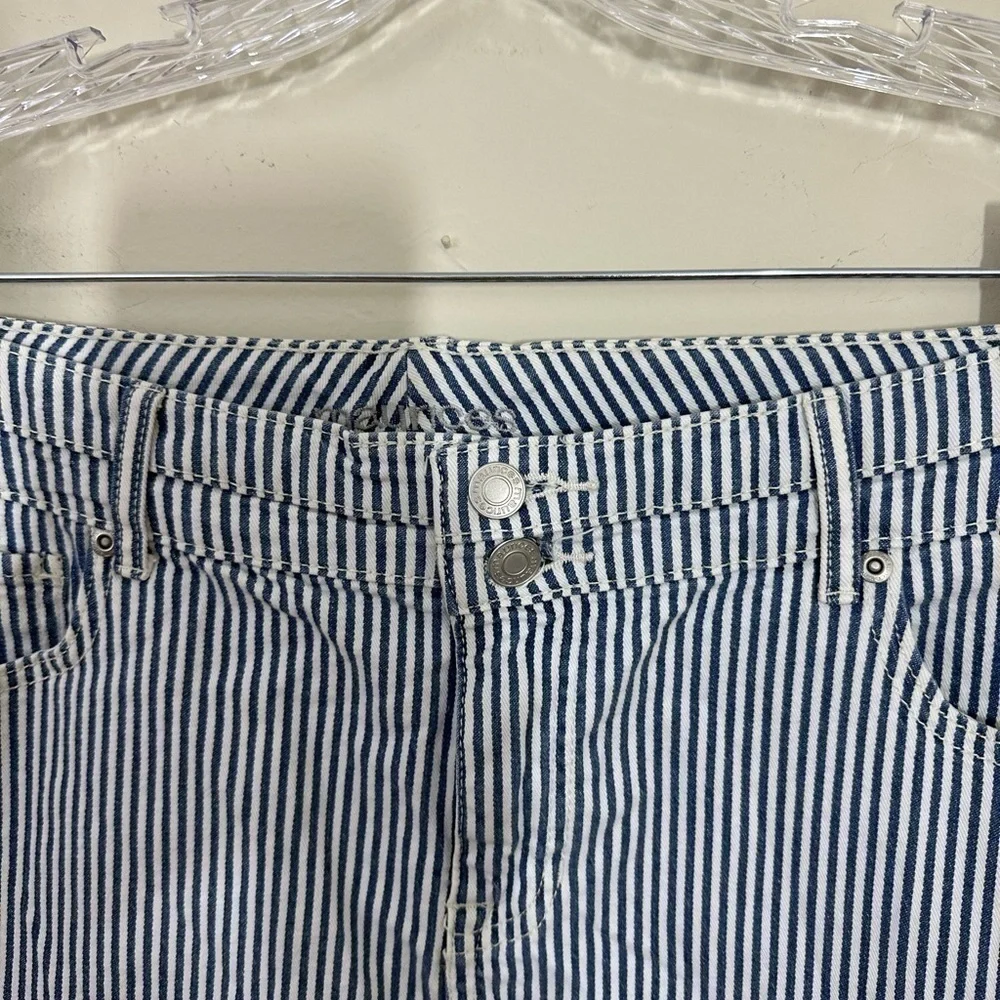 Maurice’s sz 12 skirt that measures 17” long  Described as a railroad stripe